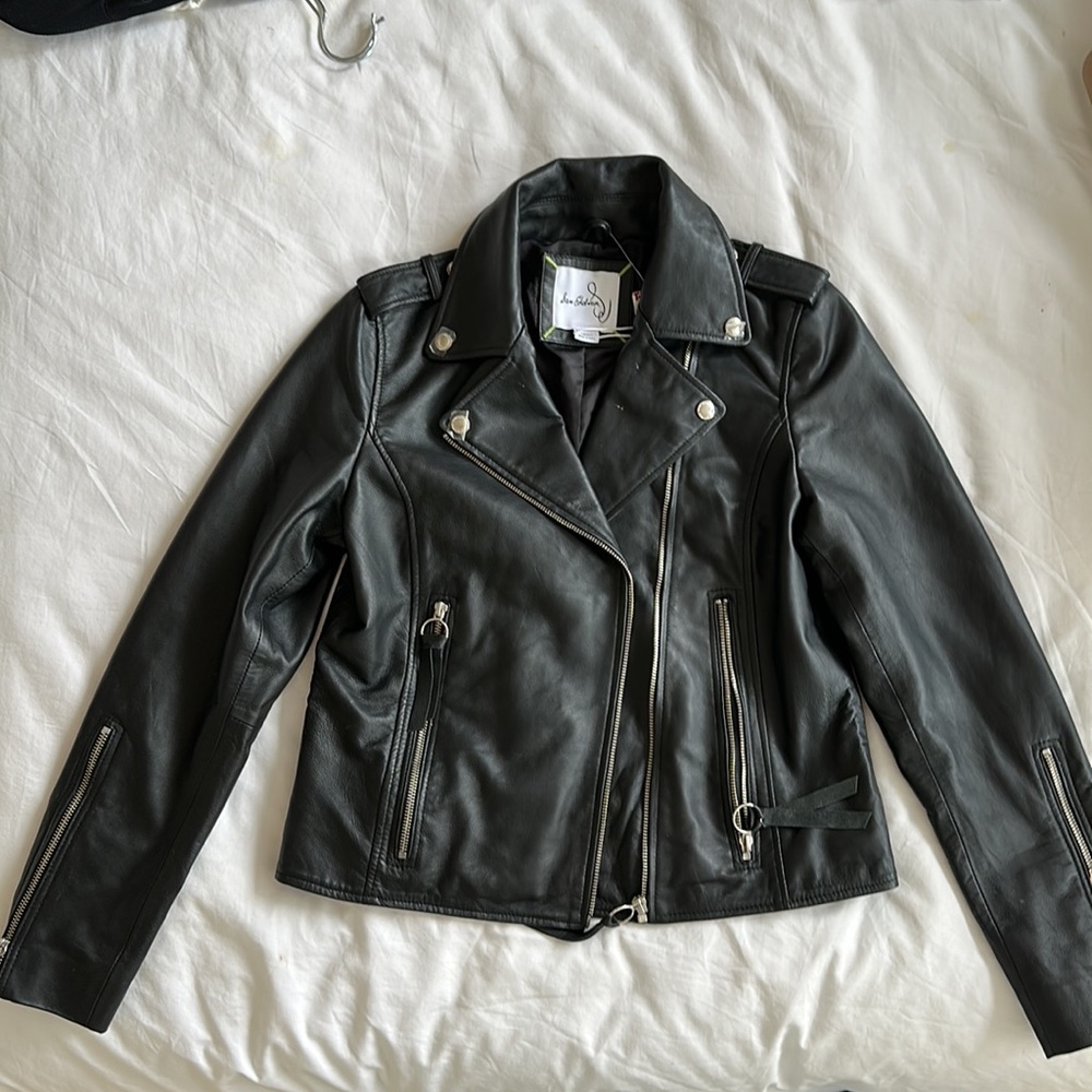 Brand new w/tags black Sam Edelman, leather motorcycle jacket. Never been worn. - Picture 4 of 8